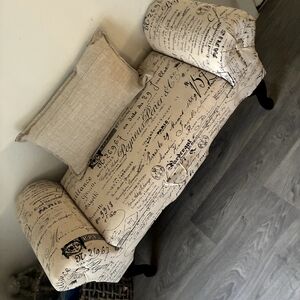 Elegant Script Beige Bench